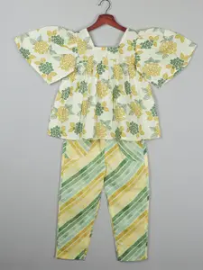 SHAHUDI DESIGNER Girls Printed Top with Pyjamas