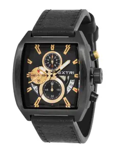 EXTRI Men Dial & Leather Textured Straps Analogue Watch X6075-D