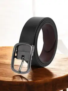 CRUSSET Men Textured Leather Reversible Formal Belt