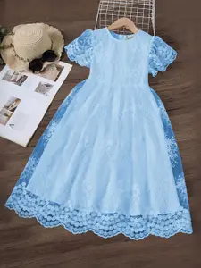 INCLUD Floral Print Flared Sleeve Fit & Flare Midi Dress