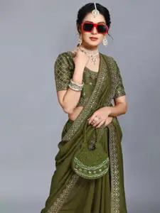 KALINI Sequinned Poly Georgette Banarasi Saree