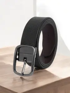 CRUSSET Men Textured Leather Reversible Formal Belt