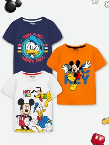YK Disney Boys Pack of 3 Mickey & Friends Graphic Printed T-Shirts