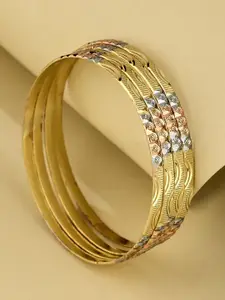 ATIBELLE Set Of 4 Gold-Plated Classic Bangles