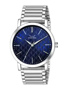 LOUIS DEVIN Men Brass Embellished Dial & Stainless Steel Bracelet Style Straps Analogue Watch