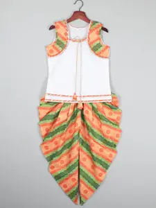 SHAHUDI DESIGNER Girls Printed Top with Dhoti Pants