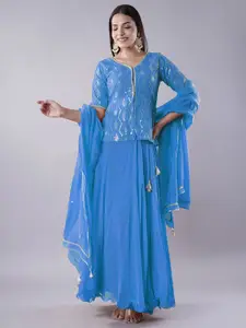 Utsav Fashion Embroidered Mirror Work Shibori Ready to Wear Lehenga & Choli With Dupatta