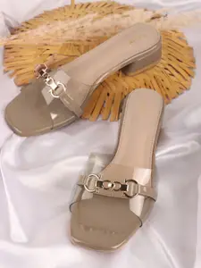 Lavie Embellished PU Block Sandals