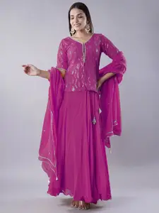 Utsav Fashion Embroidered Mirror Work Shibori Ready to Wear Lehenga & Choli With Dupatta