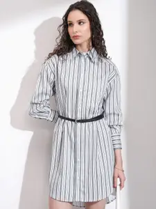 CHIC BY TOKYO TALKIES Striped Shirt Mini Dress