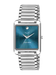 LOUIS DEVIN Men Brass Embellished Dial & Stainless Steel Bracelet Style Straps Analogue Watch