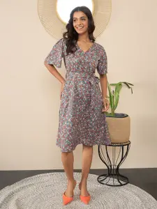 Chemistry Floral Print Crepe Dress