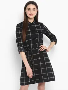 Chemistry Checked Crepe Shirt Dress
