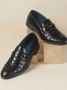 Mochi Men Textured Formal Slip On Shoes