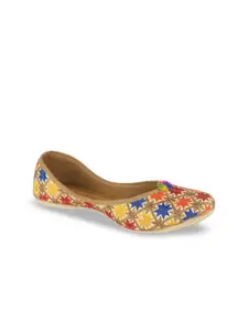 Sangria Women Ultra Comfortable Phulkari Work Mojaris