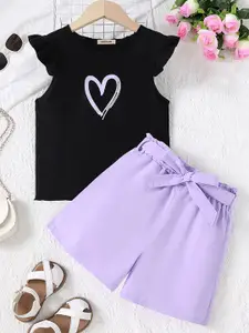 INCLUD Girls Printed T-shirt with Shorts
