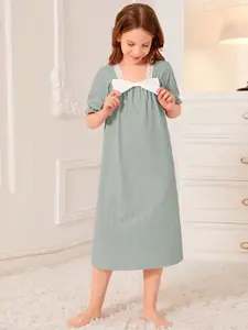 INCLUD Print Puff Sleeve A-Line Midi Dress