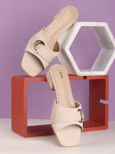 Lavie Embellished PU Block Sandals