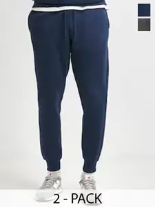 Moda Rapido Men Pack Of 2 Cotton Mid Rise Joggers