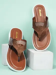 Bata Women Embellished Thong Flip-Flops