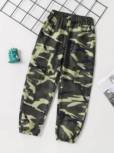 BAESD Boys Relaxed Straight Leg High-Rise Pleated Cargos Trousers