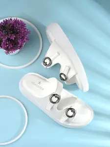 The Roadster Lifestyle Co Women Open-Toe Buckle Flats