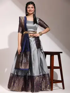 DIVASTRI Semi-Stitched Lehenga & Unstitched Blouse With Dupatta