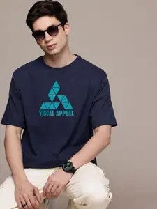 Moda Rapido Men Typography Printed Round Neck Cotton Oversized Fit T-shirt