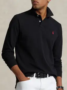 Polo Ralph Lauren Men Solid Polo Collar Cotton Slim Fit T-shirt
