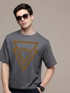 Moda Rapido Men Typography Printed Round Neck Cotton Oversized Fit T-shirt