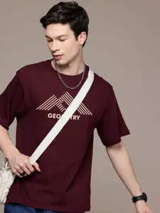 Moda Rapido Men Typography Printed Round Neck Cotton Oversized Fit T-shirt