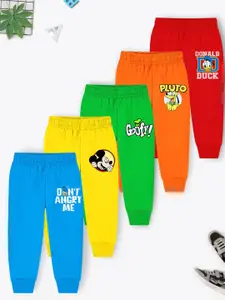 Disney By Miss and Chief Boys Pack Of 5 Printed Cotton Joggers