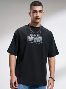 HIGHLANDER Marvel Black Panther Men Oversized Dropshoulder Round Neck TShirt
