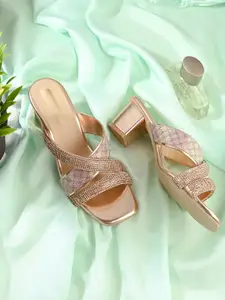 DIVASTRI Women Embellished Block Sandals