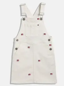 Tommy Hilfiger Girls Sleeveless Cotton Pinafore Dress