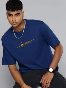 Moda Rapido Men Typography Printed Round Neck Cotton Oversized Fit T-shirt