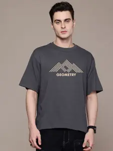 Moda Rapido Men Typography Printed Round Neck Cotton Oversized Fit T-shirt