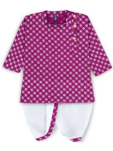 BAESD Boys Ethnic Motifs Printed Kurta With Dhoti Pant