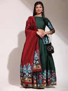 DIVASTRI Semi-Stitched Lehenga & Unstitched Blouse With Dupatta