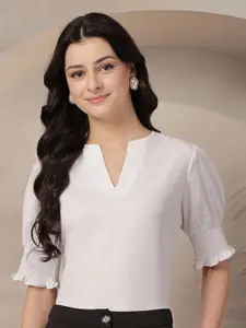 Style Quotient Puffed Sleeves Top