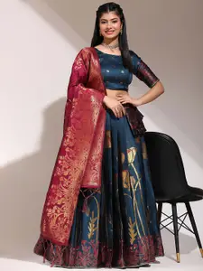 DIVASTRI Semi-Stitched Lehenga & Unstitched Blouse With Dupatta
