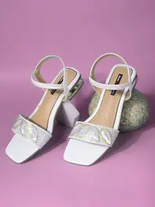 Bata Women Open Toe Embellished Block Heel Sandals