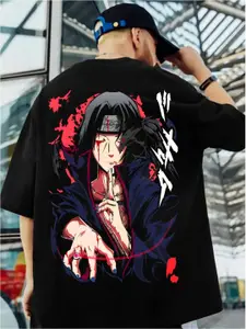 ZEN1 FASHION Men Abzorb Graphic Printed Round Neck Cotton Oversized T-shirt