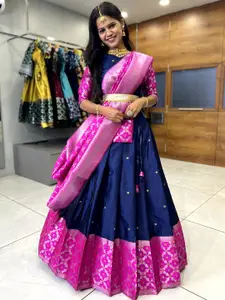 DIVASTRI Semi-Stitched Lehenga & Unstitched Blouse with Dupatta