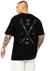 ZEN1 FASHION Men Abzorb Graphic Printed Round Neck Cotton Oversized T-shirt