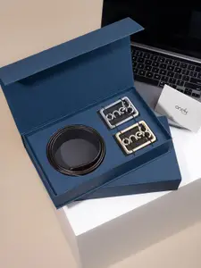 One8 Men Leather Slider Buckle Reversible Belt