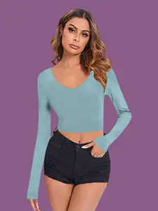 Dream Beauty Fashion Women Solid V-Neck Top