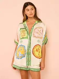 MIAKEE Printed Shirt With Shorts Co-Ords