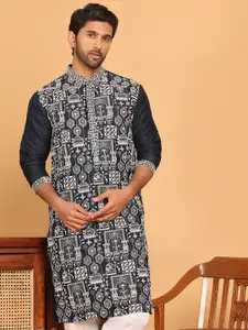 Jompers Ethnic Motifs Embroidered Mandarin Collar Thread Work Straight Kurtas