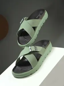 El Paso Women Open Toe Flats with Buckles